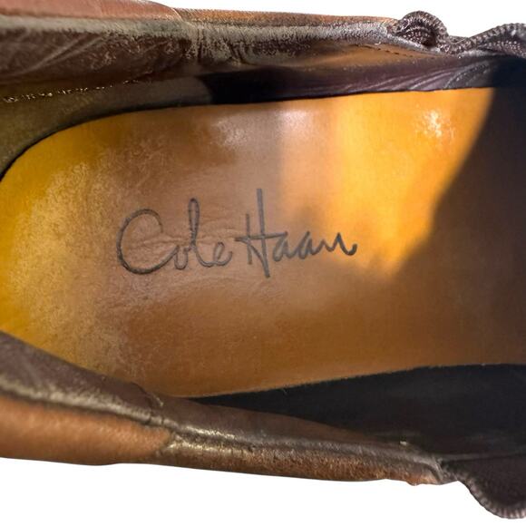 Cole Haan Zeno Leather Split Toe Slip On Shoes Brown Men’s Size 11M‎ - Picture 7 of 8